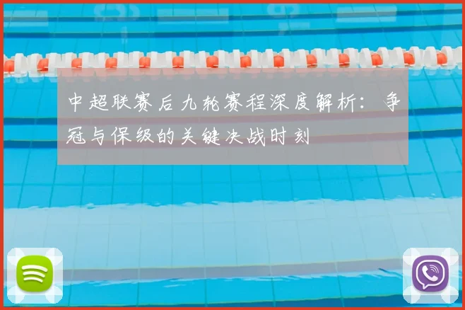中超联赛后九轮赛程深度解析：争冠与保级的关键决战时刻