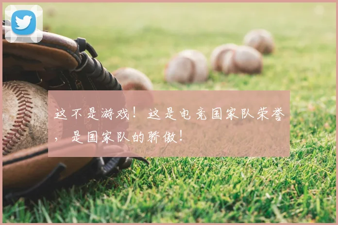 这不是游戏！这是电竞国家队荣誉，是国家队的骄傲！